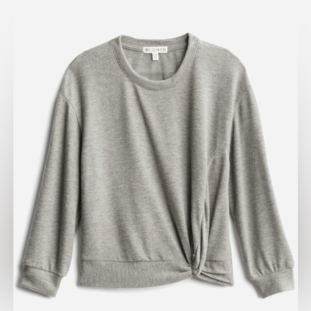 Love Glam Girl Dya Twist Hem Hacci Pullover